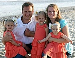 josh and kerin and fam at beach