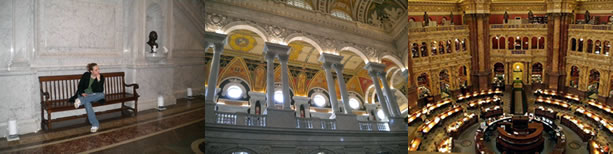 In the Great Hall at the Library of Congress; Beautiful arches above the Great Hall; Library of Congress Reading Room