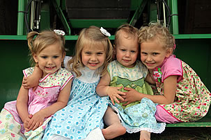 josh and kerin's girls on tractor